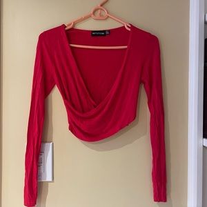 Red wrap long sleeve